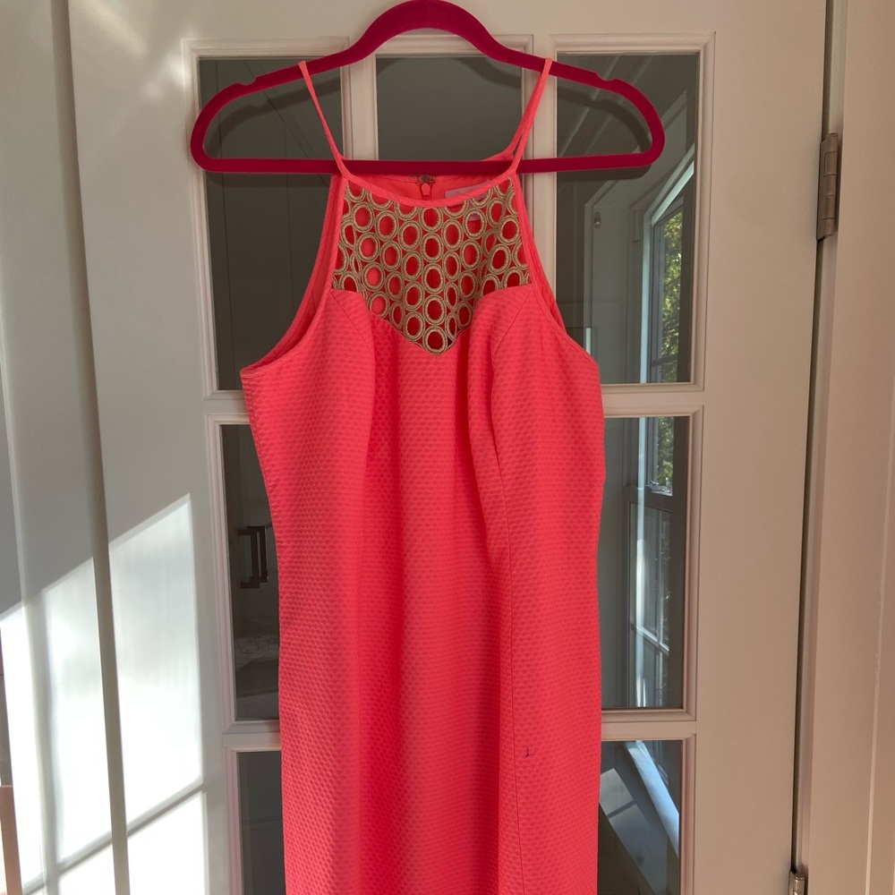 NWT Lily Pulitzer Coral and Gold Dress